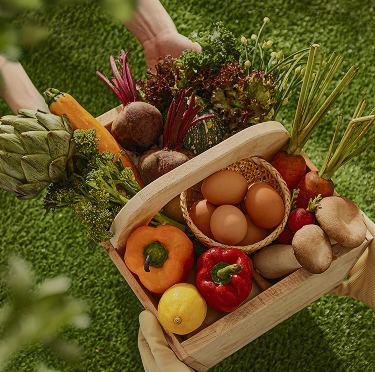 Basket with vegetables